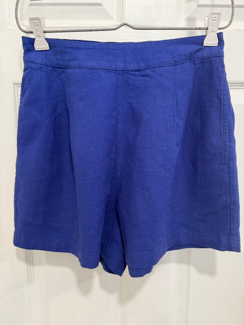NWT Madewell Linen Blend Shorts Pull On Blue Back Elastic Size XS